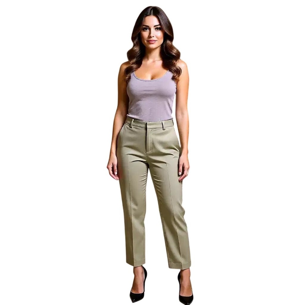 Tommy Hilfiger Women Khaki Straight Leg Cropped‎ Pants Size 10